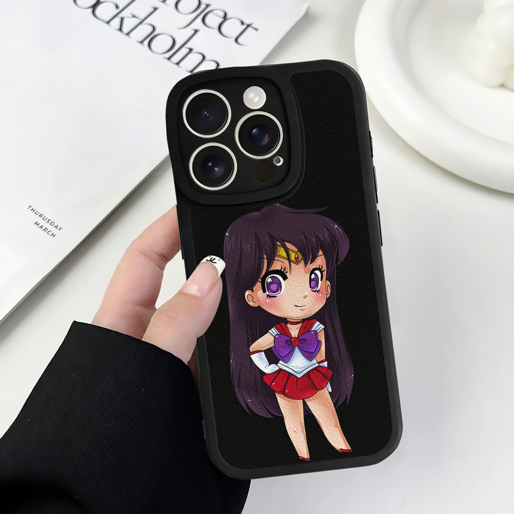 （画像用） 美少女戦士セーラームーン 火野レイ ひの レイ Sailor Moon Hino Rei （セーラーマーズ,Sailor Mars） 【iPhone 16シリーズ対応】シリコンスマホケース（レザー調） 材質：シリコン